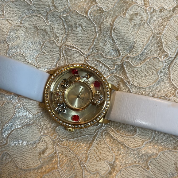 Origami Owl Locket Watch Women 38mm Gold Tone Love Heart K/Rose/Charms Bling main image 4